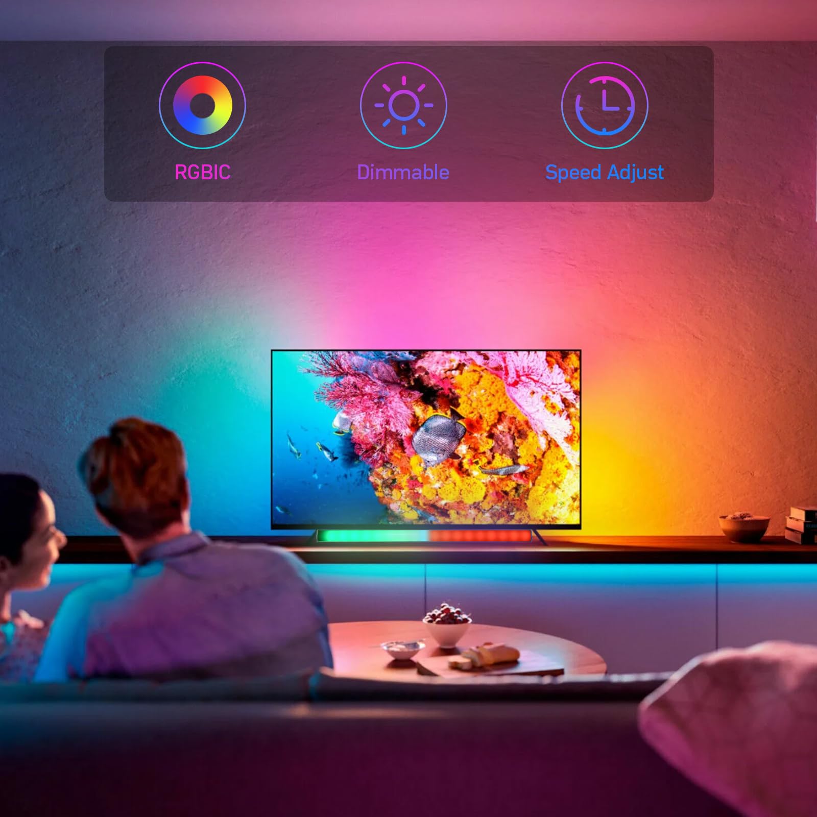 Barre LED RGB Jinlaili - Lampe Gaming Avec App Et Télécommande, Éclairage Ambiance USB