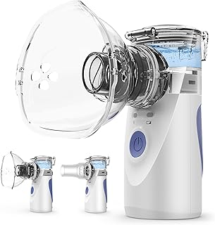 Inhalationsgerät, IMDK Tragbares Inhalationsgerät CE-Medizingeprüft - Ultra Leise, erstellbarer Sprühnebel (1-5µm), ≤3,5µm Partikelgröße, Netz- & Akkubetrieb, 3 Maskentypen für Erwachsene und Kinder