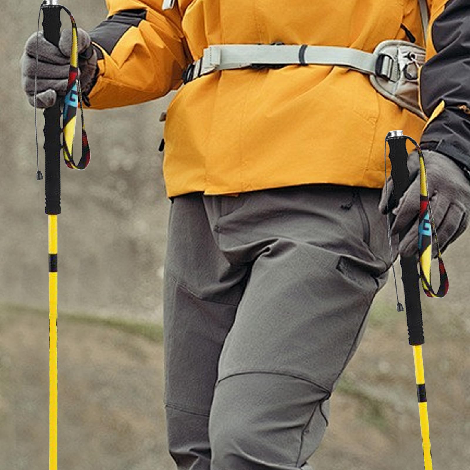 Kij Trekkingowy do Wędrówek 4-Częściowy Teleskopowy Kij Do Chodzenia | Kije Alpinistyczne do Wspinaczki Górskiej Do Survivalu, Wspinaczki, Podróży, Górskich Wędrówek, Kempingu I Aktywności