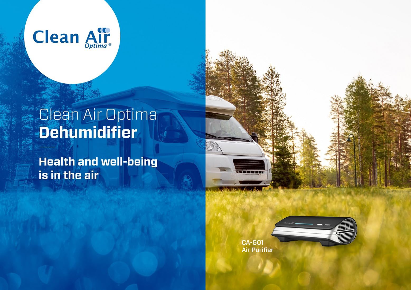 Clean Air Optima CA-501 Purificatore d'aria con filtro HEPA, lampada UV-C e ionizzatore, ventola ultra silenziosa, 20 dB (A), adatto per auto