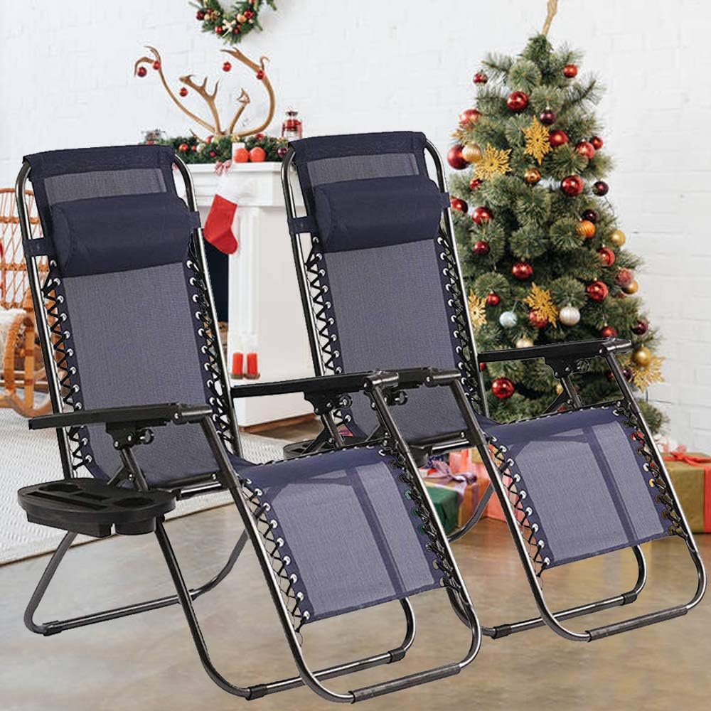 Outdoor Folding Zero Gravity Chair Set with Cup Bahrain Ubuy