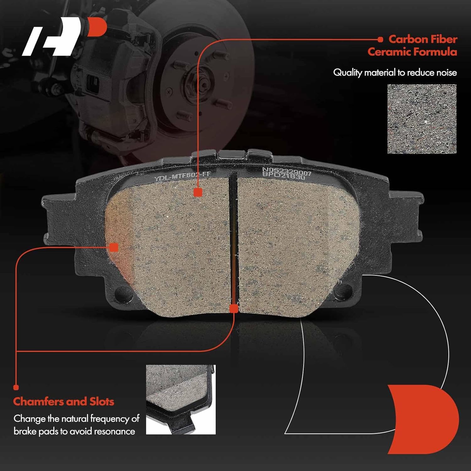 A-Premium 10.43 inch (265mm) Rear Solid Disc Brake Rotors + Ceramic Pads Kit Compatible with Select Toyota Models - Corolla 2019 2020 2021 2022, with Electric Parking Brake, 6-PC Set