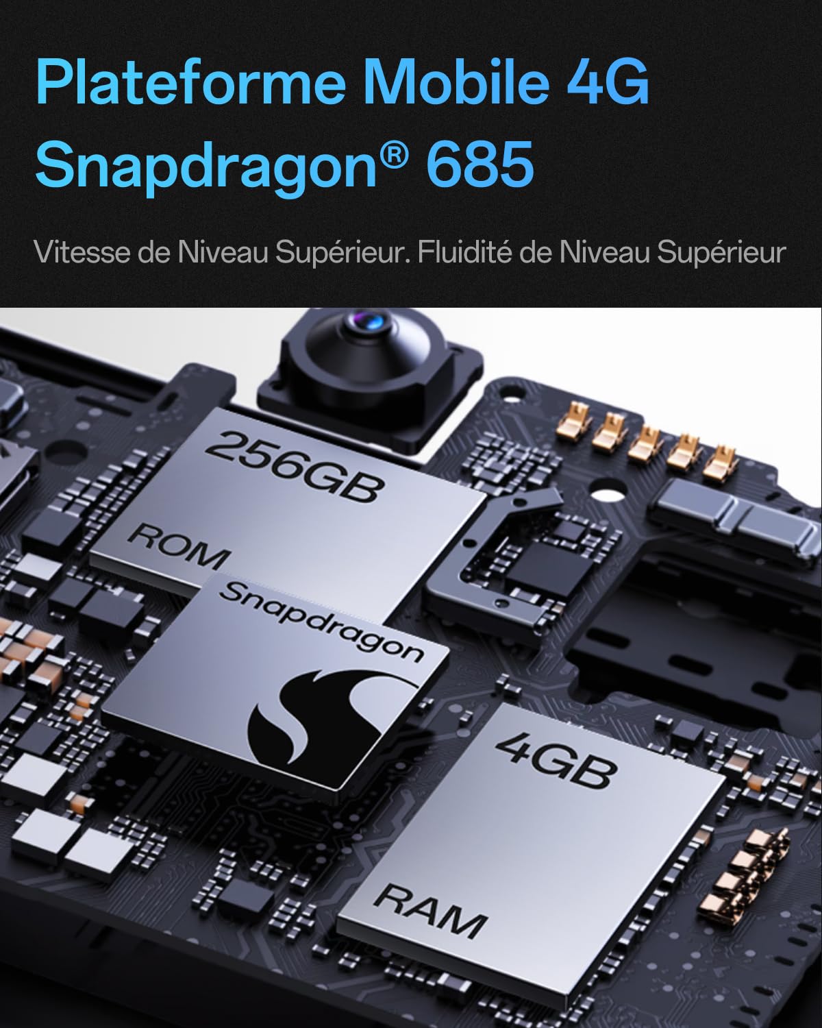 OPPO A6k 4G Android Unlocked Smartphone, 4+256Go, 6,75" 120Hz Ultra Bright Display, 50MP Ultra-Clear Camera, 6100mAh Batterie, 48-Mois Fluency, Snapdragon 685, IP64 Water Resistant, Crystal Black
