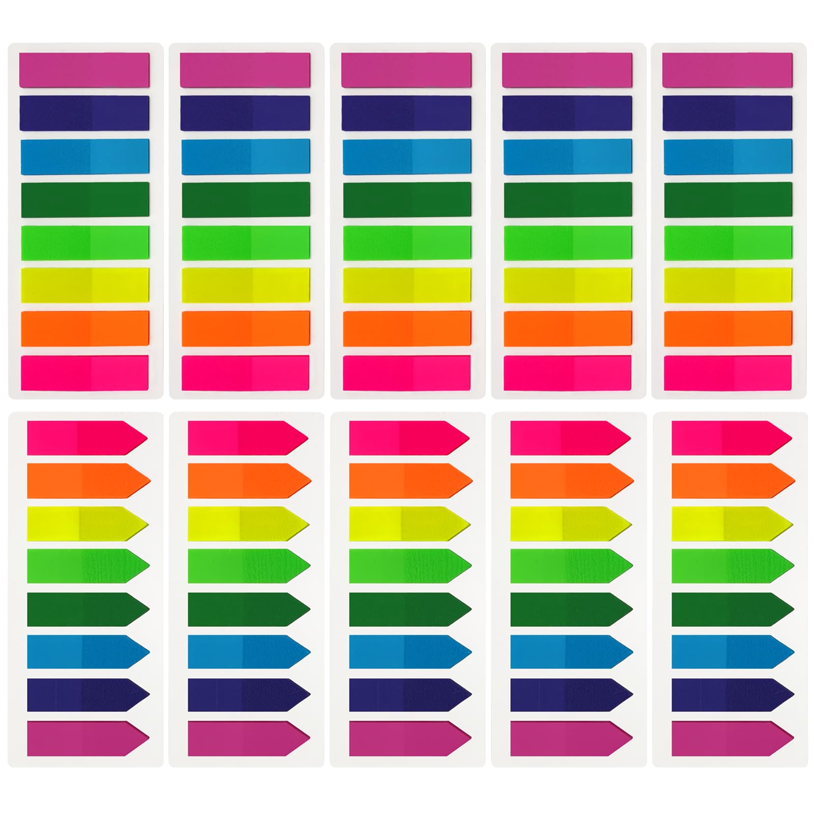 OWLKELA 2400pcs Sticky Tabs, 8 Colour Index Tabs, Translucent Tape Flags for Page Marking, Writable Sticky Notes for School and Office Supplies