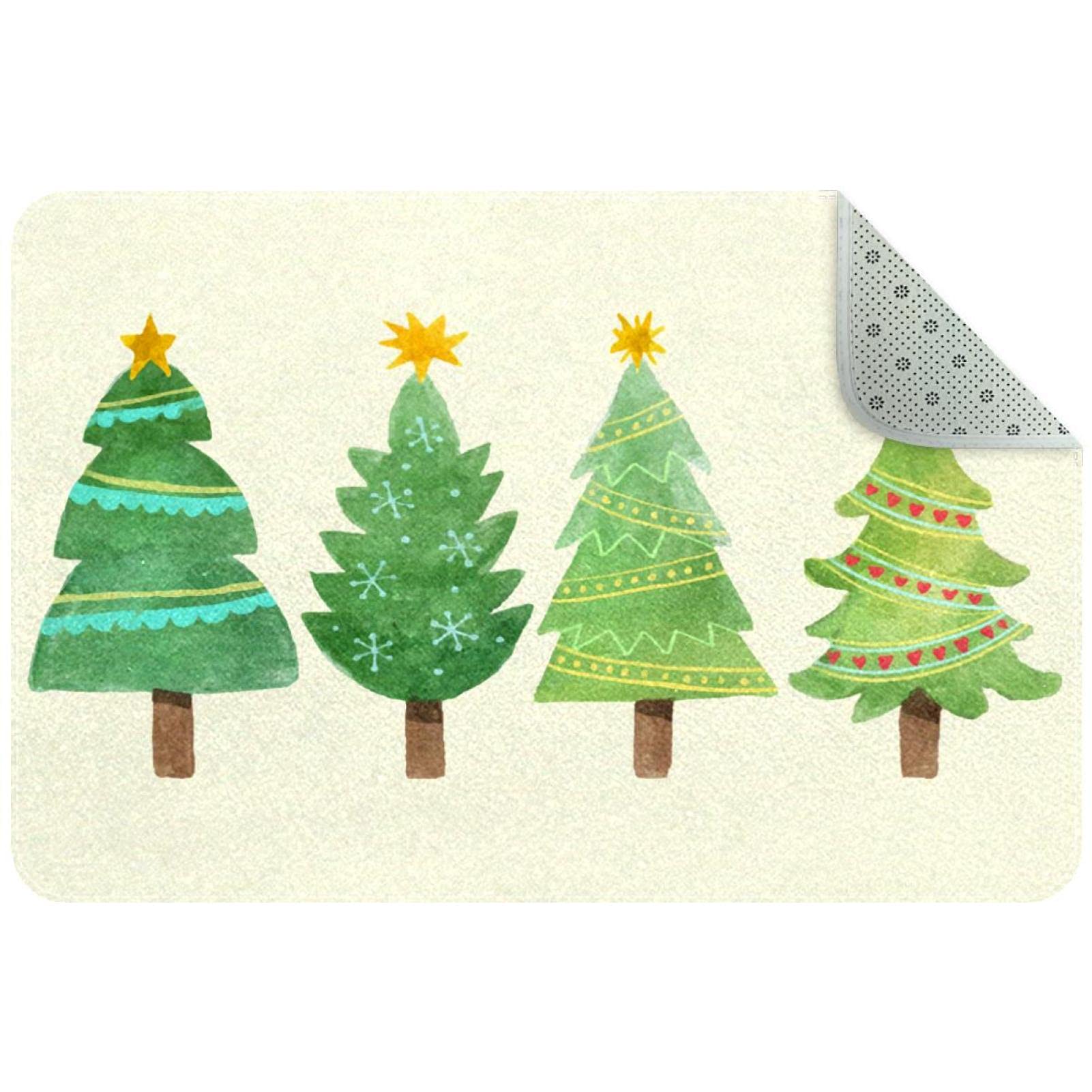 Paillasson sapin de Noël absorbant pour éviter les sols humides et glissants en hiver