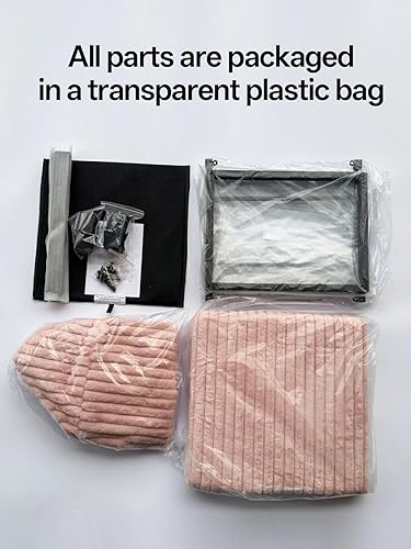 Miniatura 7 de Cubo otomano de piel sintética de 17.7 pulgadas con patas, taburete de tocador con marco de metal, taburete otomano de almacenamiento, soporta 770