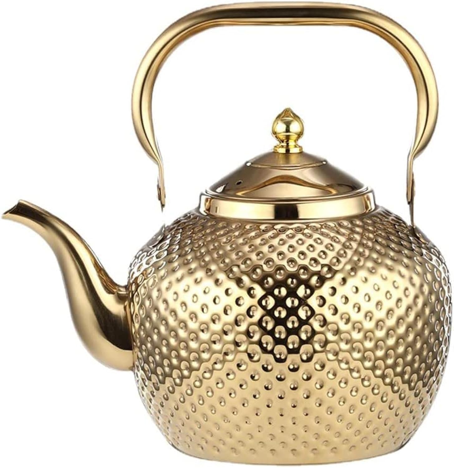 SANQIAHOME1500ml teapot with Infuser stainless steel Water Boilers Tea Maker Water Kettle for Induction/Gas,gold