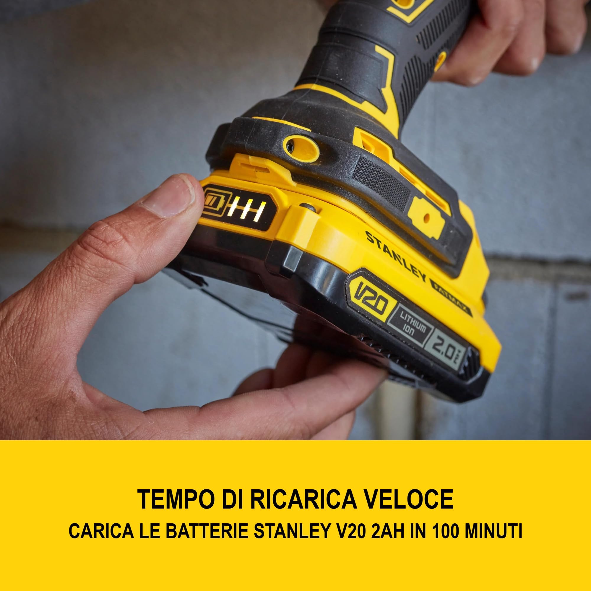 STANLEY FATMAX V20 2.0Ah e caricabatterie 1.25A, 18V, SFMCB10D1-QW