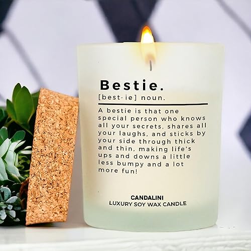Miniatura 6 de Vela BestieDefinition | Viene en caja de regalo | Vela de lujo de 8 onzas de mezcla de cera de soja y vainilla | Regalo único para mejor amiga,