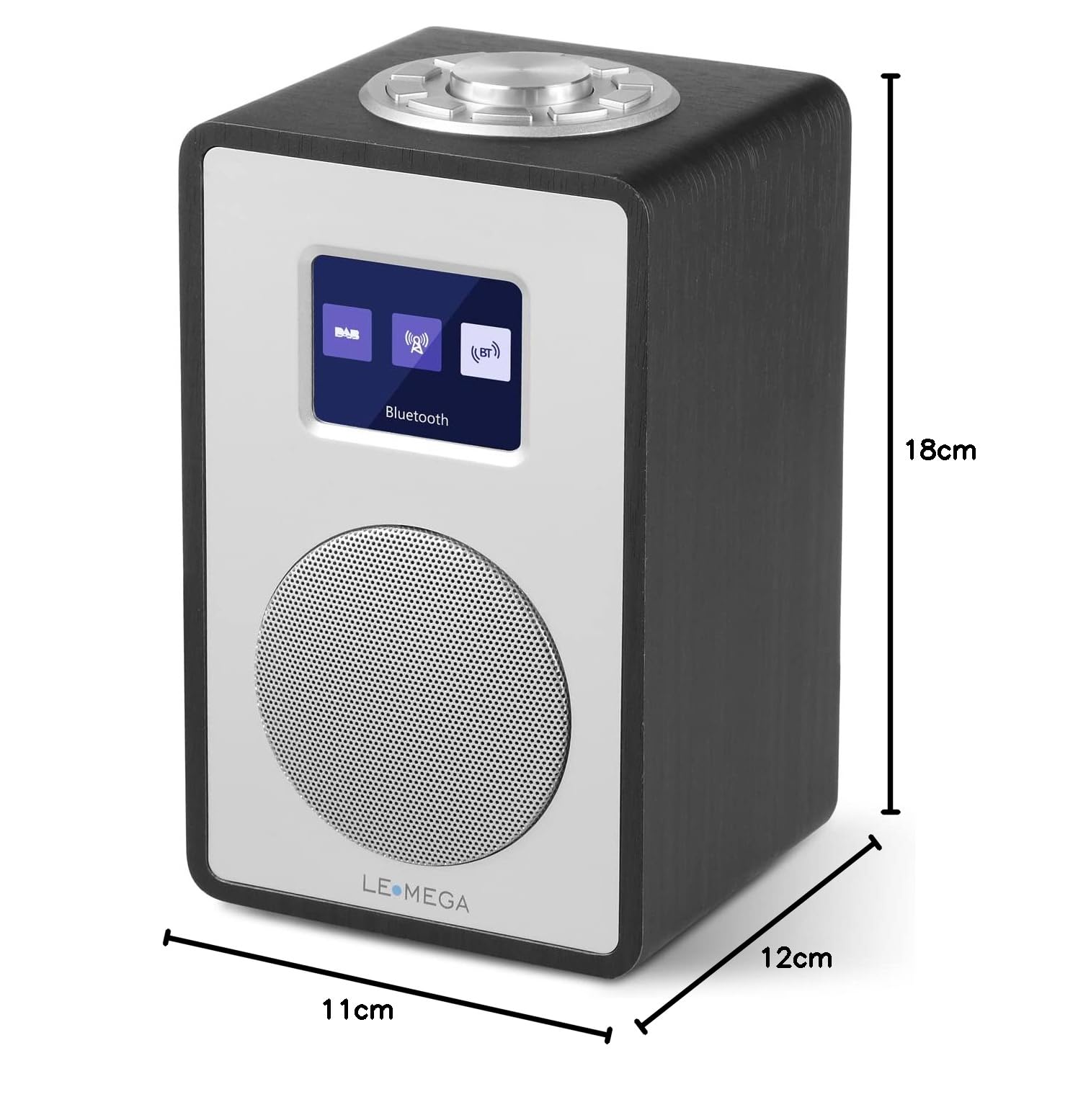 LEMEGA CR4 Radio Dab/Dab+/FM, Bluetooth, Pantalla Color,Roble Negro