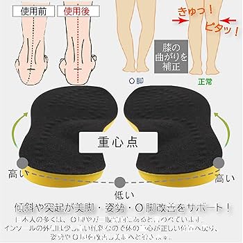 Amazon.co.jp: O脚矯正 インソール 中敷き O脚矯正サポーター