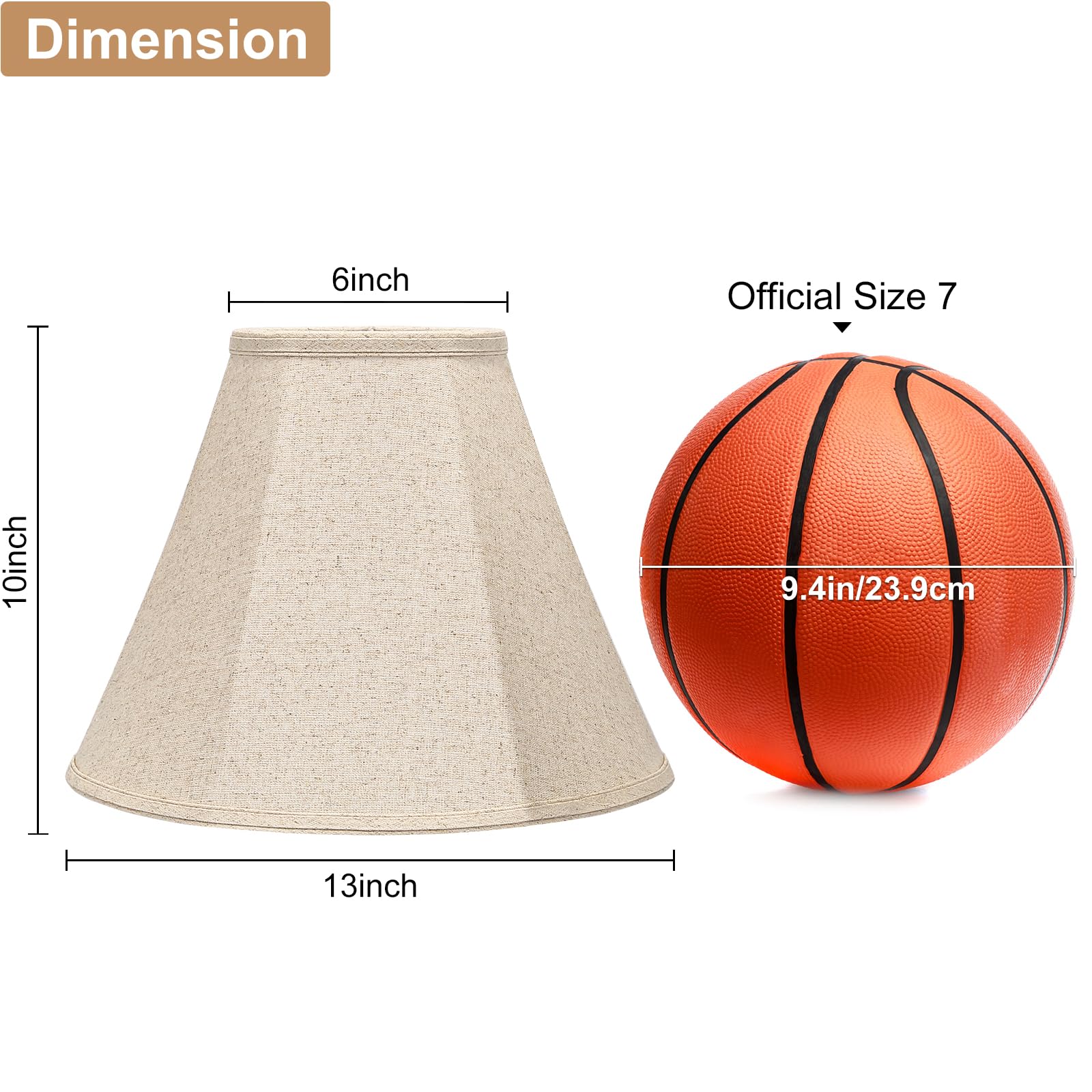 Seaside village Bell Lamp Shades Set of 2, 6'Top x 13'Bottom x 10'High, Beige La — product photo