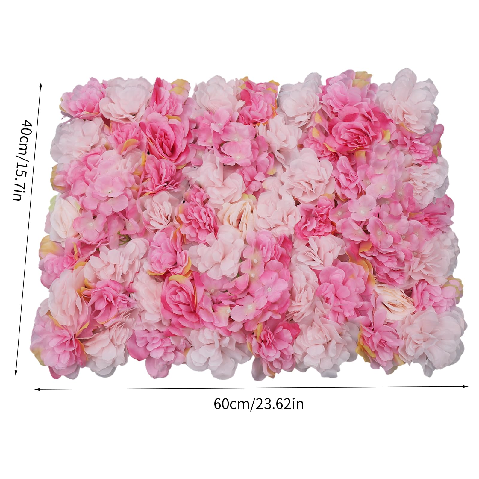 Künstliche Blumenwand 6PC Blumen Kunstblumen Rosenwand Gefälschte Blumenwand für Wohnzimmern Hochzeitsfotografie Hintergründe und Festliche Party Veranstaltungen Blumen Wand 60 × 40 cm