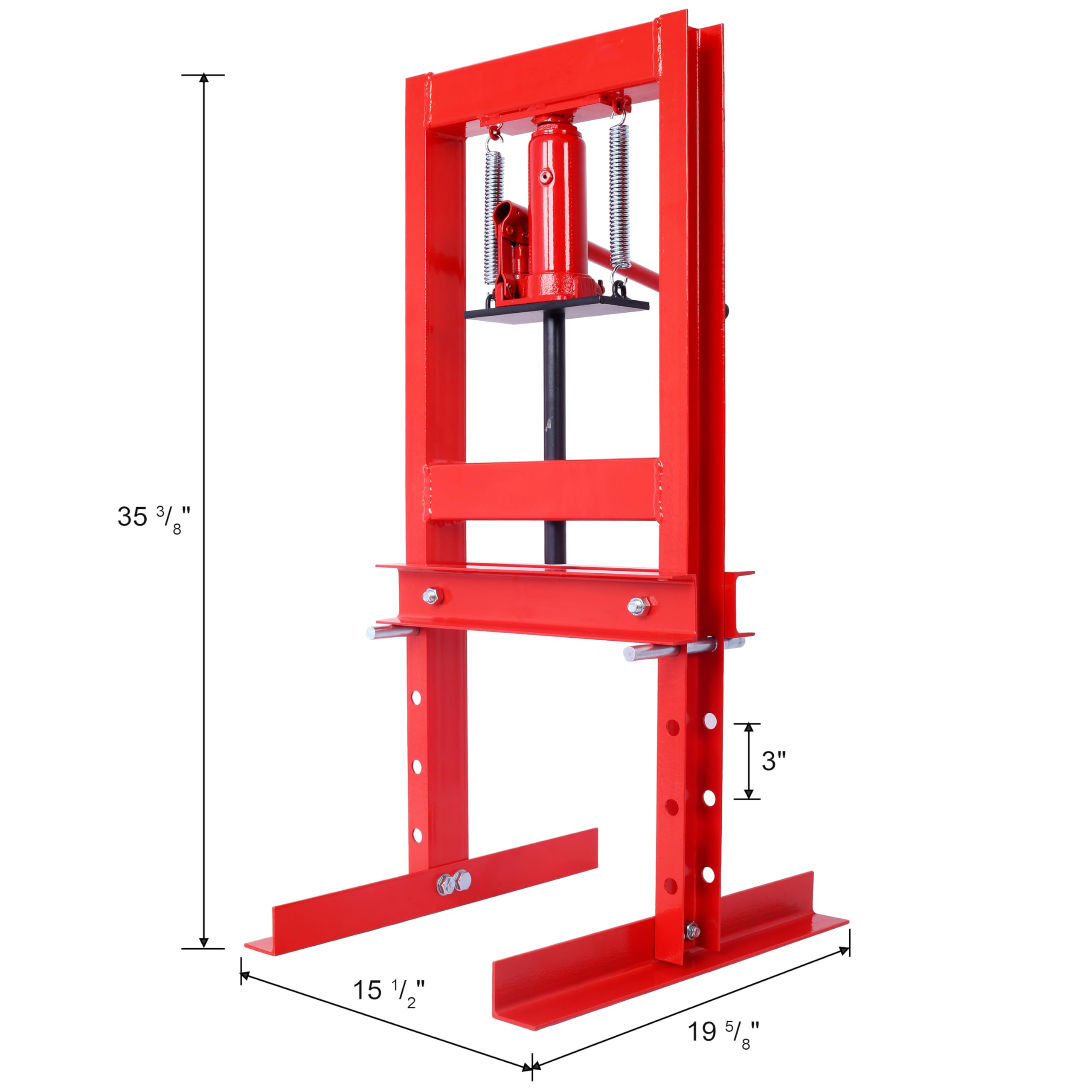 6-Ton Hydraulic Shop Press,H-Frame Floor Mount Hydraulic Press,for Car Repair and Garage,Bending,Straightening,Pressing Parts,Installing Bearings,U-Joints,Bushings,Ball Joints & Pulleys,Red