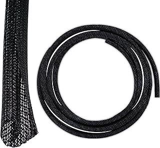 SunGrow Pet Cord Protector, 1/2 Inch Wire Loom Tubing Cable Sleeve, Dog, Cat, Ferret Wire Split Sleeve, Cable Protector Tubing, Restricts Chewing, Polyester Cable Management Sleeve, 10 Feet
