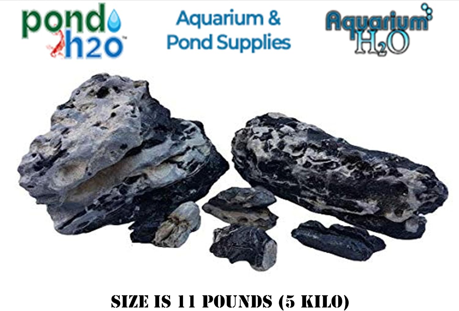 Melaleuca Black and White Thick Line Natural Slate Aquarium Stones 11Lb (5 Kilo), Decoration for Landscaping Aquariums, Fish Tanks, Terrariums, Reptile and Amphibian Enclosures with Natural Rock