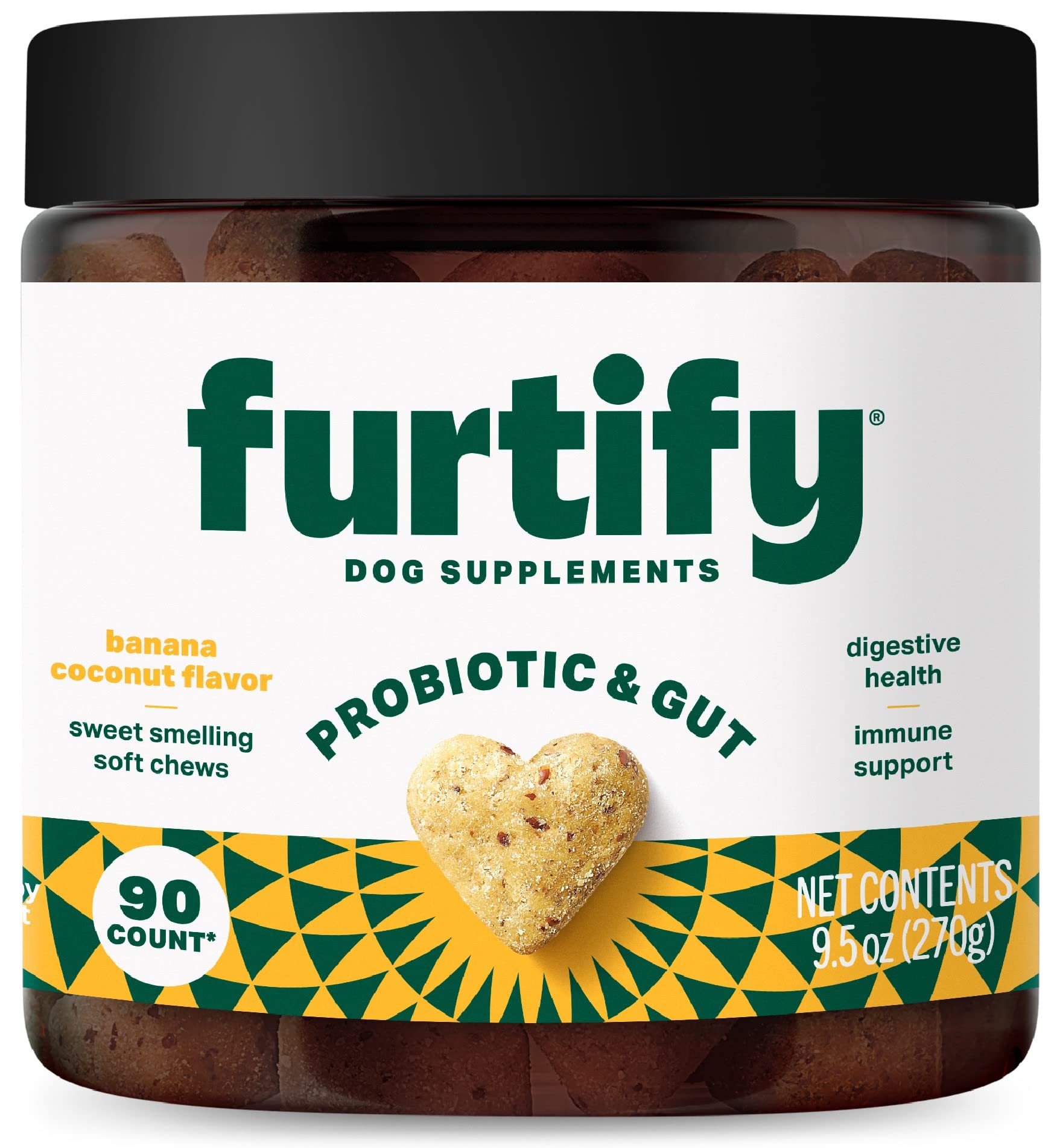 Photo 1 of Furtify Probiotics for Dogs - Pet Probiotic & Gut Health Supplement with Prebiotics, Fiber, Chicory Root & Pumpkin I Diarrhea,