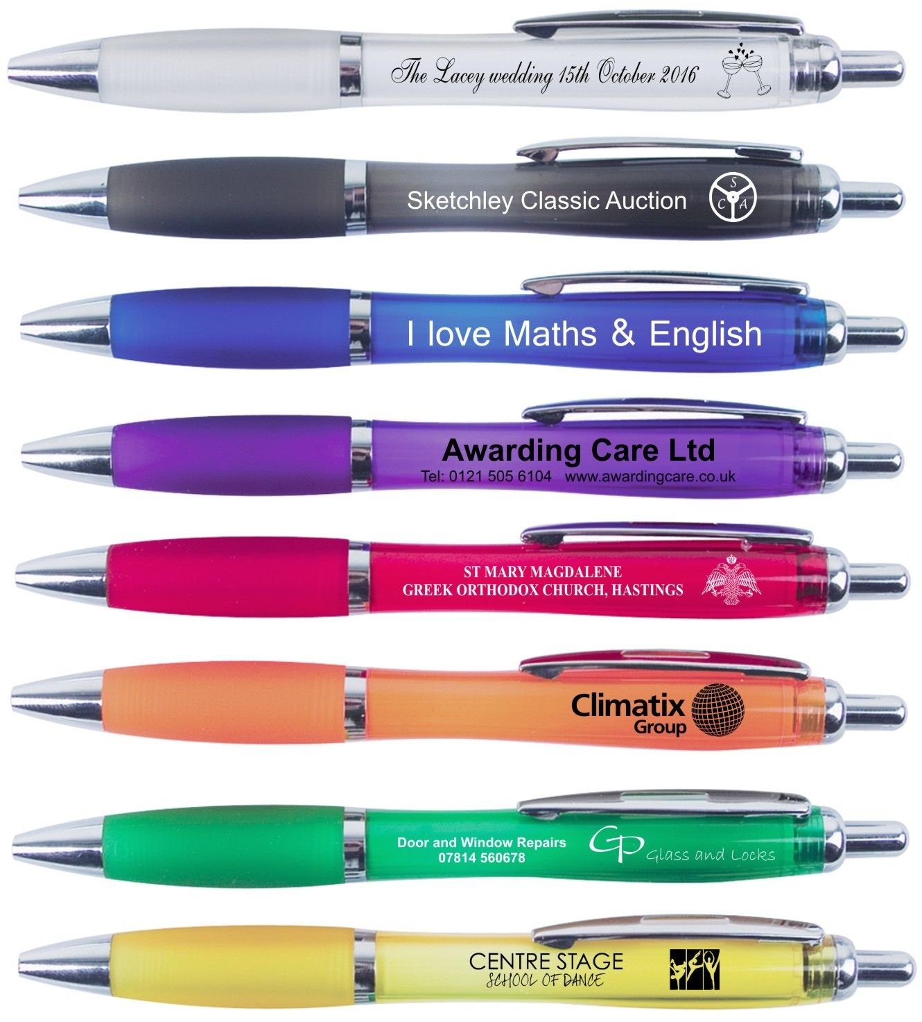 Charm Foot 50 x Printed Custom Personalised Promotional Pens (Mixed)
