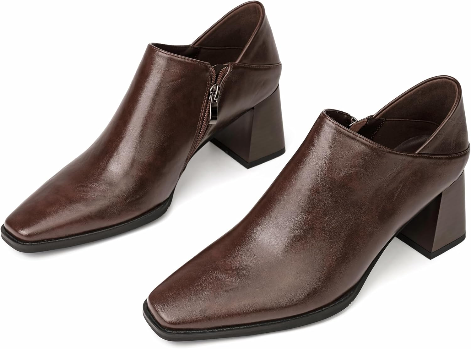 Womens Dress Shoes Chunky Heels Pumps Shoes Women Faux Leather Slippers Mules Comfortable Casual Black Dress Shoes for Women