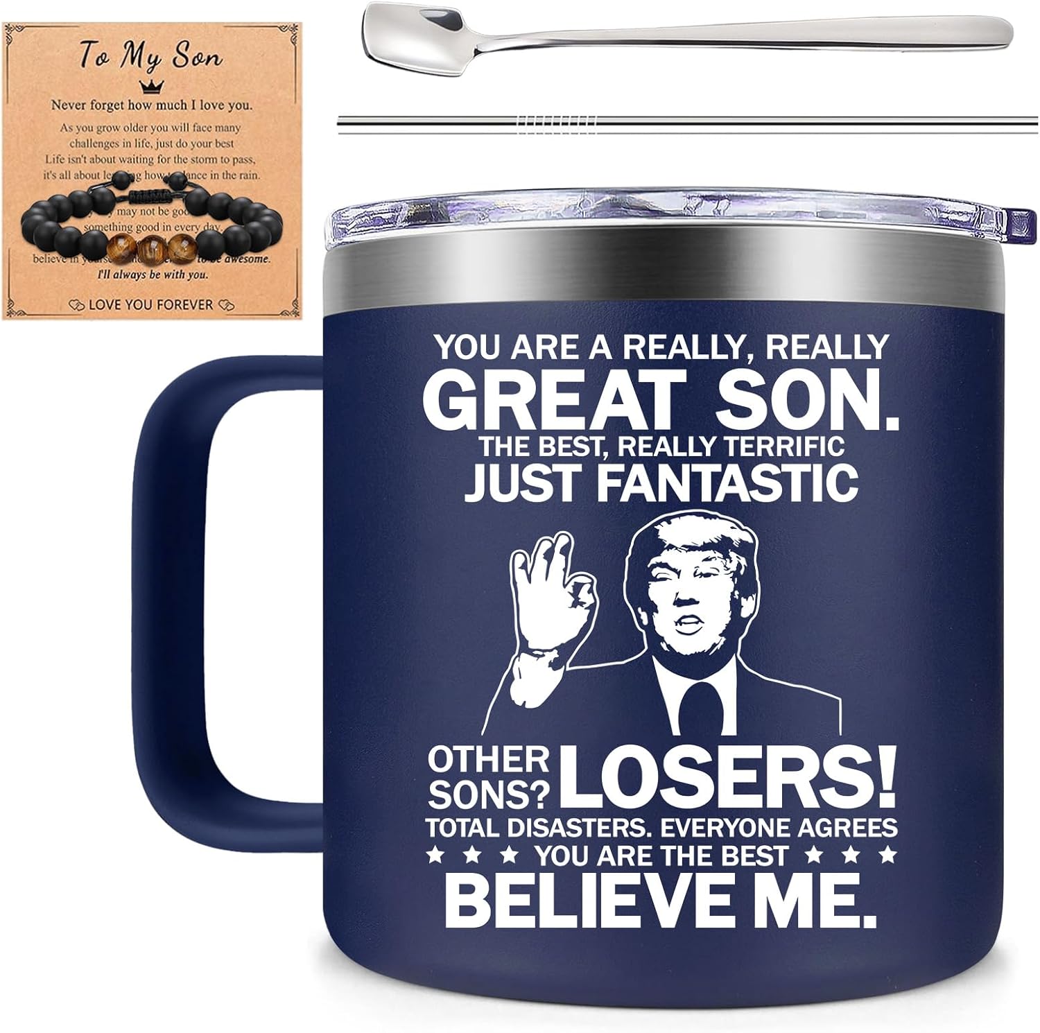 Fufendio Gifts for Son - You Are a Really Really Great Son Mug 14oz - Birthday Christmas Fathers Day Gift for Son Stepson BonusSon from Mom Dad Stepmom