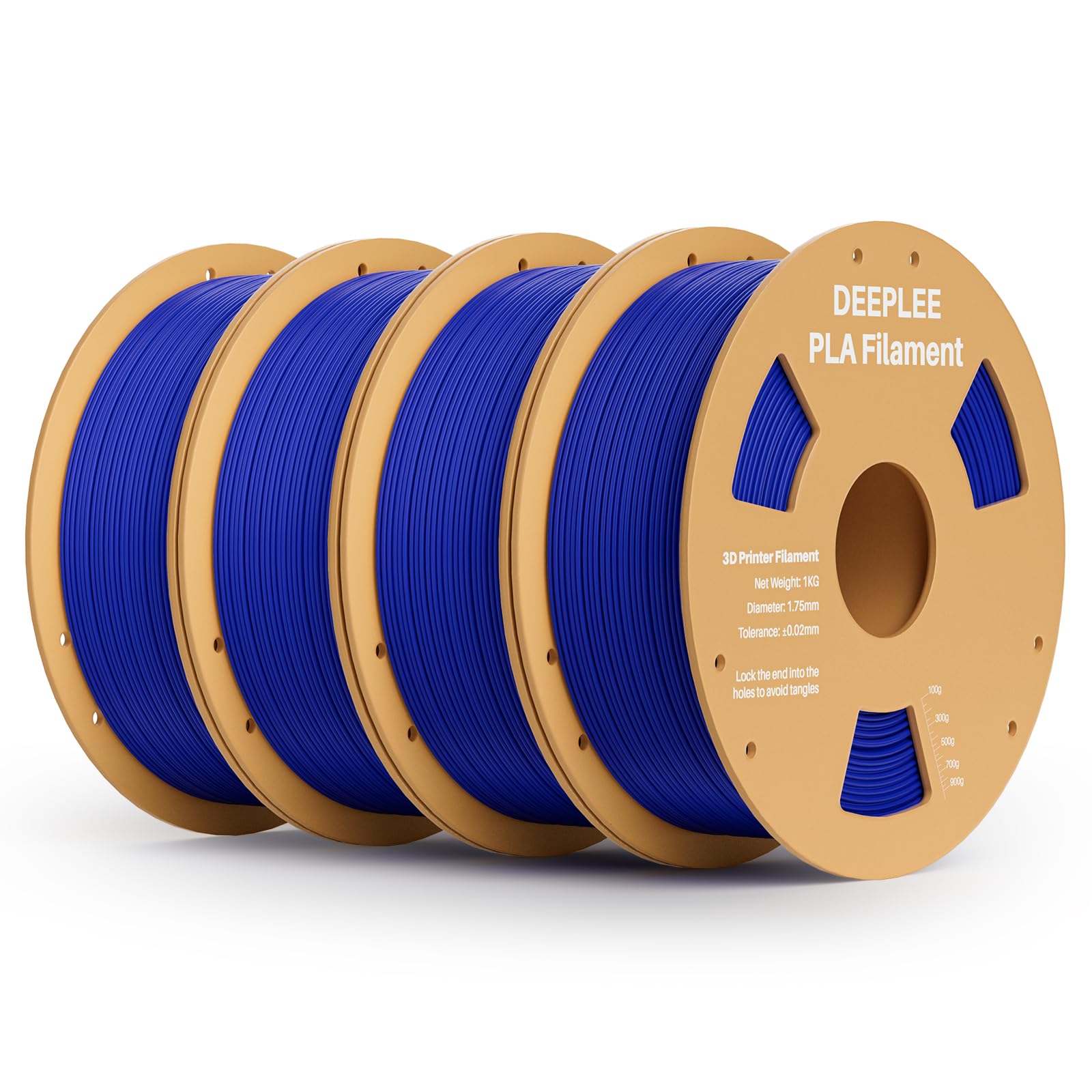 PLA 1.75mm 3D Printer Filament, 4kg Dark Blue | Dimensional Accuracy +/- 0.02mm, Neatly Wound, No Clogging, Vacuum Package, Fits for Most FDM 3D Printers, Cardboard Spool