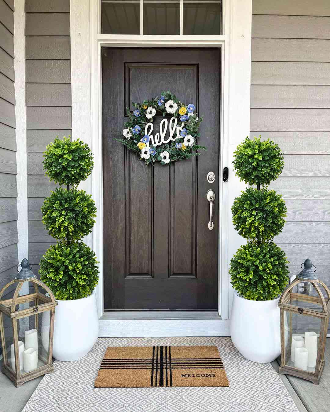 Lvydec 2 Pack Artificial Boxwood Topiary Tree, 3ft Topiary Ball Tree Potted Plants Decoration for Front Door Porch Home Living Room, Indoor/Outdoor Use