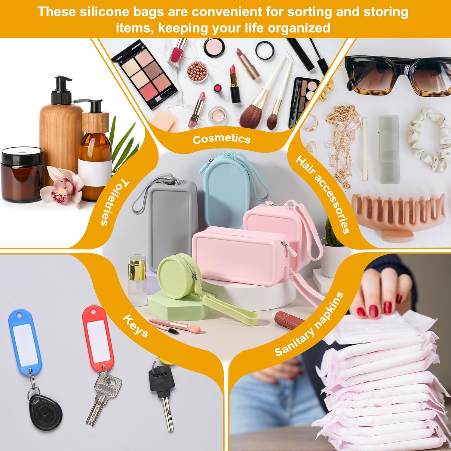 2022 大容量 トラベルコスメティックバッグ メイクアップバッグ 防水 ポータブルコスメティックバッグ トイレタリーバッグ スキンケア化粧品用  ハンドルと仕切り付き トラベルメイクアップバッグ レディース, ピンク 大容量トラベルコスメティックバッグ、ポータブル ... uxcell シリコンメイクアップバッグ、5インチスクエアコスメティックバッグ 防水メイクアップポーチ 旅行用トイレタリーオーガナイ