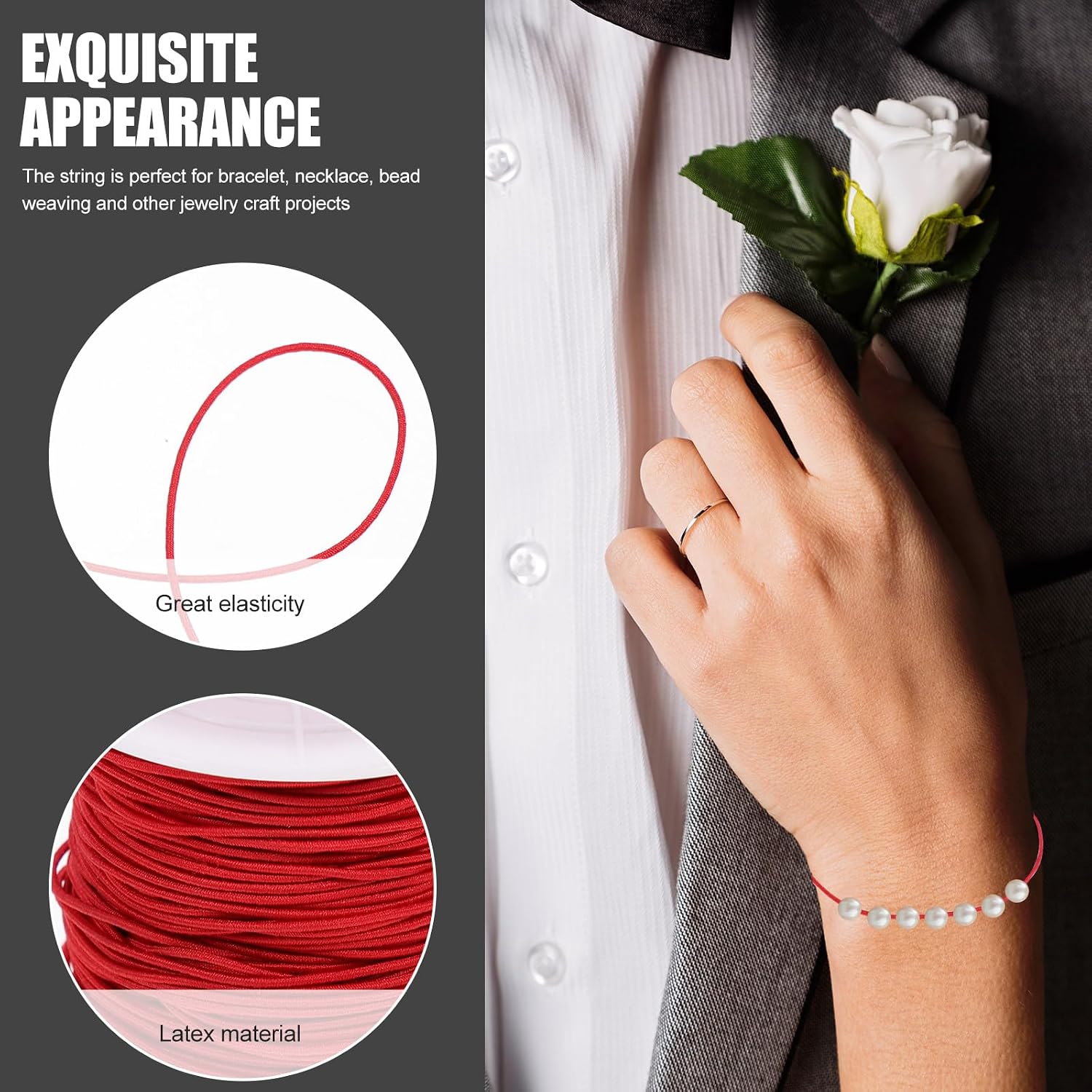 Bracelet Making Elastic Cord 5 Rolls, 1mm Strong Jewelry Thread