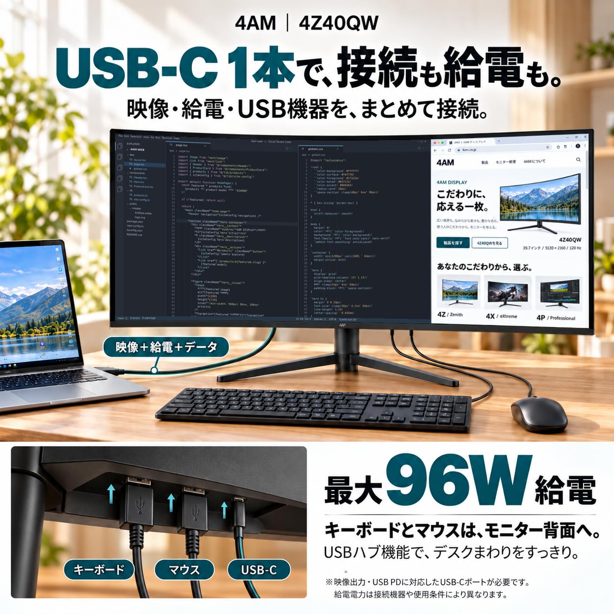 【美品】4AM 4Z40QW 39.7インチ 5120×2160 ウルトラワイド Amazon.co.jp: 4AM 39.7インチ 5120×2160 ウルトラワイドモニター