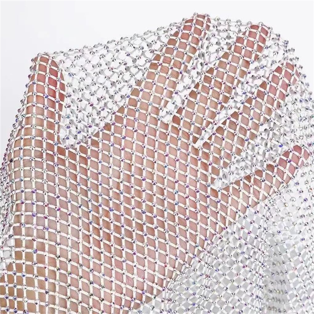 Tissu de maille strass paillettes tulle polyester