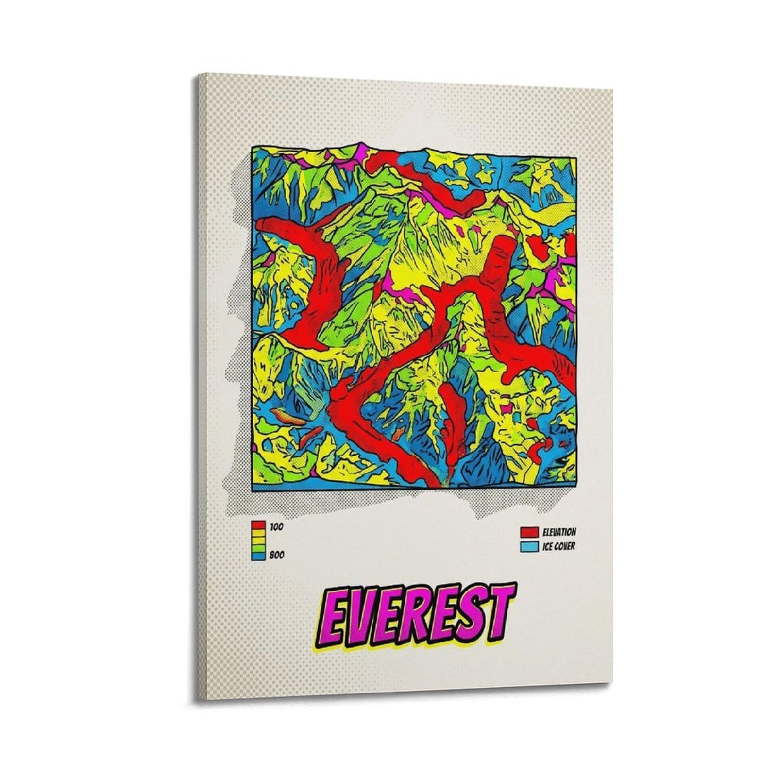 OKAHYS Sport Travel Poster Mount Everest Climb Modern Decorative Canvas Prints - Ideal Wall Art for Family, Man Cave, Game Room, Boys & Girls Bedroom 24x36inch(60x90cm)