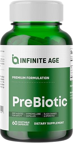 INFINITE AGE Cápsulas prebióticas, 60 unidades, suplemento de fibra prebiótica FOS prémium con achicoria y acacia, salud digestiva para hombres y