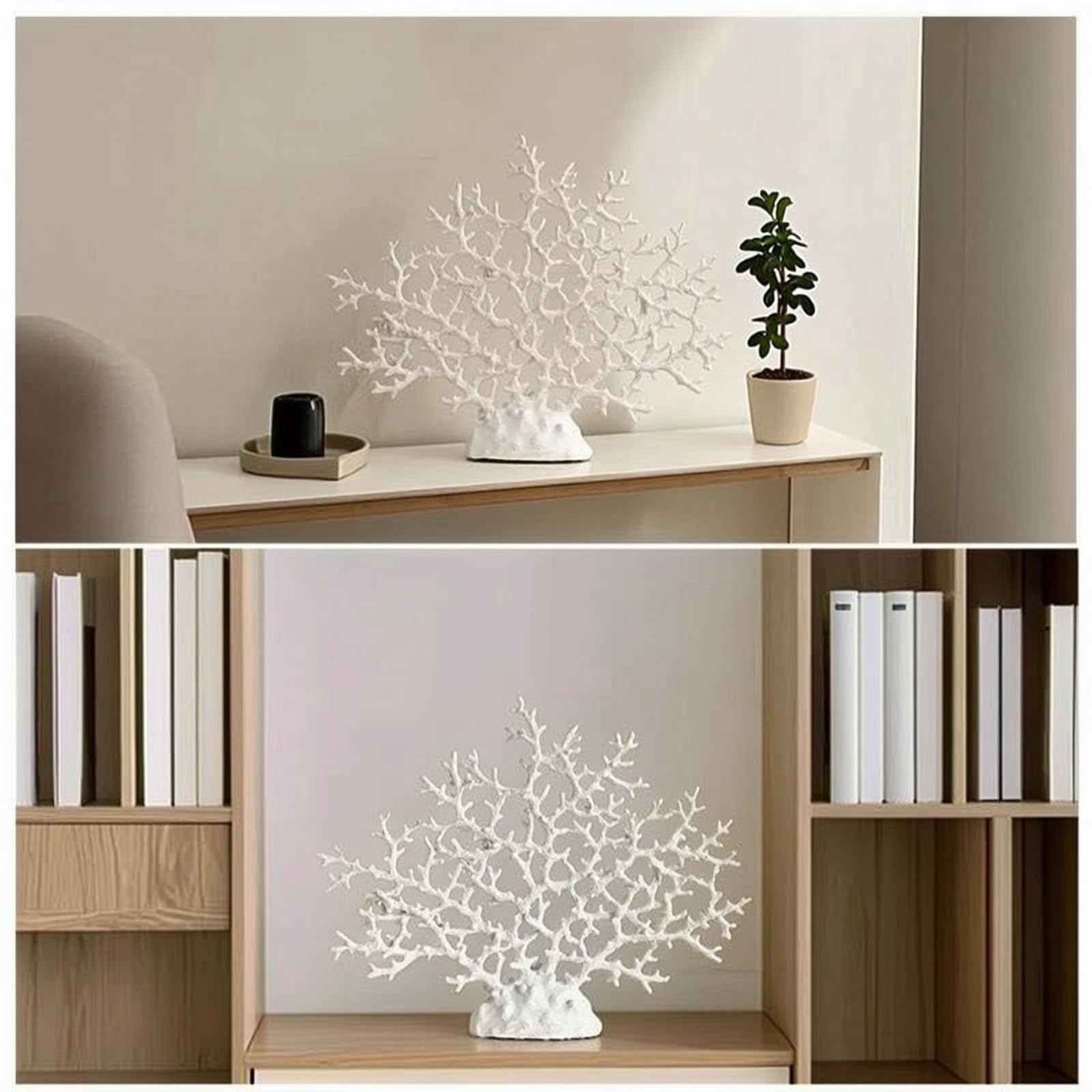 esschmuck Korallenration rativ esschmuck aus Kunstharz für Liebhaber, Aquarianer, Wohnzimmer, Badezimmer, Aquarium, 扁珊瑚浅蓝