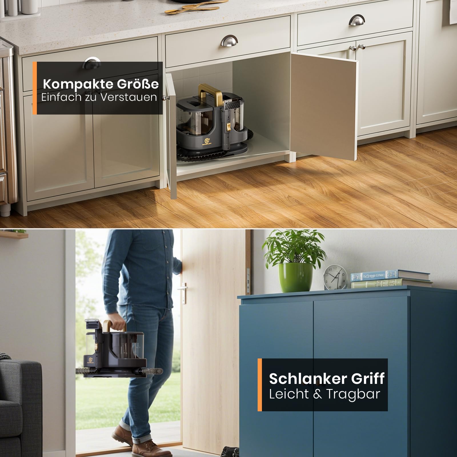 Polsterreiniger Gerät, 650 W, 13 kPa Teppichreiniger & Waschsauger