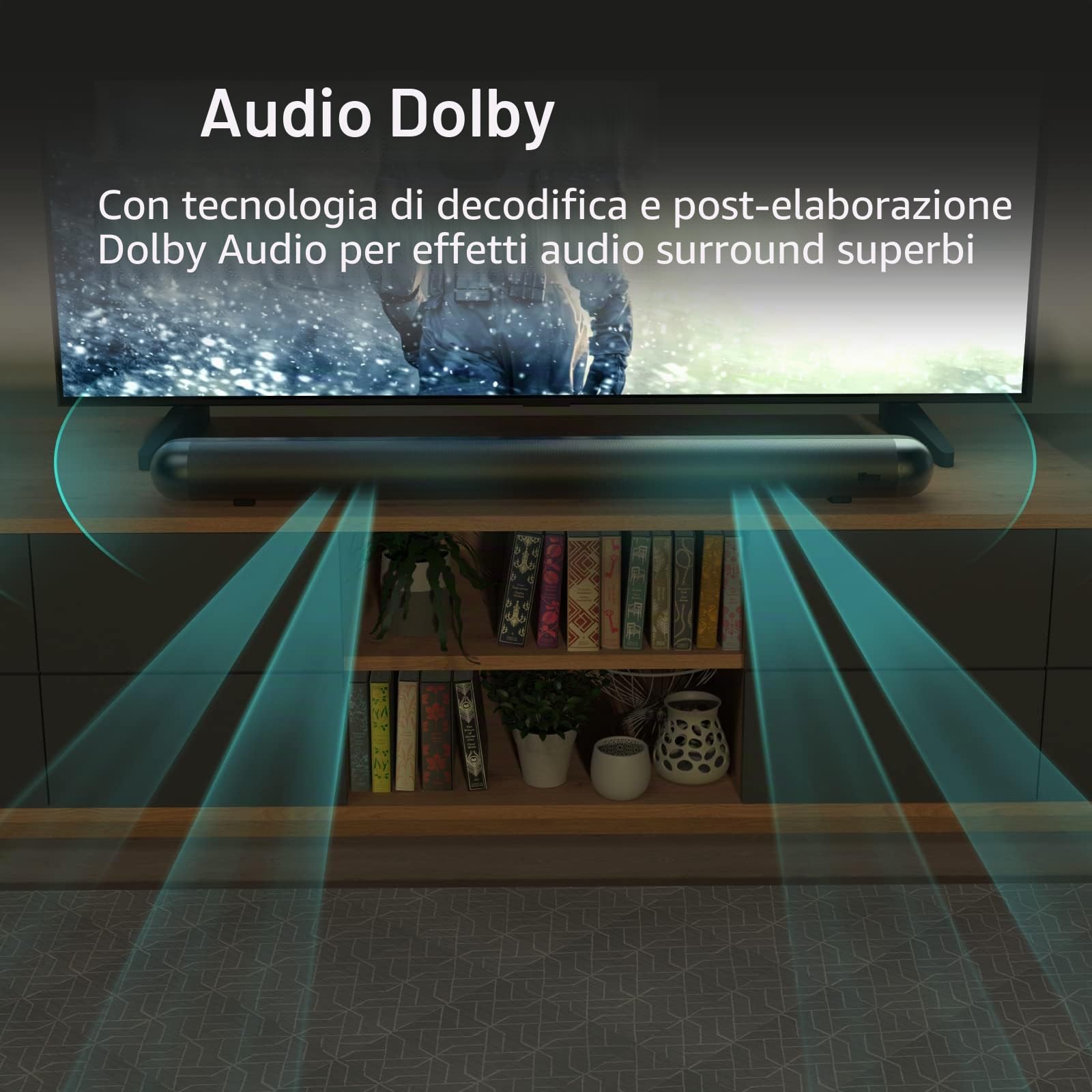 Sound Bar per TV, Soundbar Bluetooth con Dolby Surround, USB HDMI, AUX e Ottica per Home Theater, Barra Soundbar TV, Altoparlante Estéreo, Altoparlanti Potenti da 60 W, Barra Cassa Audio per Casa