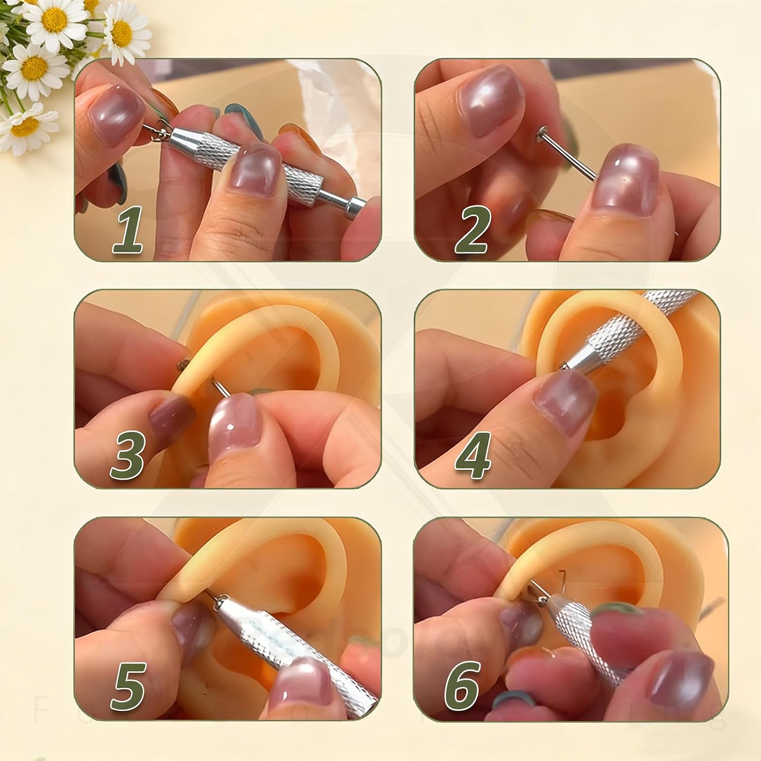 14G 16G 18G Piercing Tapers Ball Grabber Tool Piercing Kits Stainless Steel Insertion Pin Assistant Set Changing Jewelry for Ear/Nose/Navel/Nipple/Lip/Eyebrow/Tongue