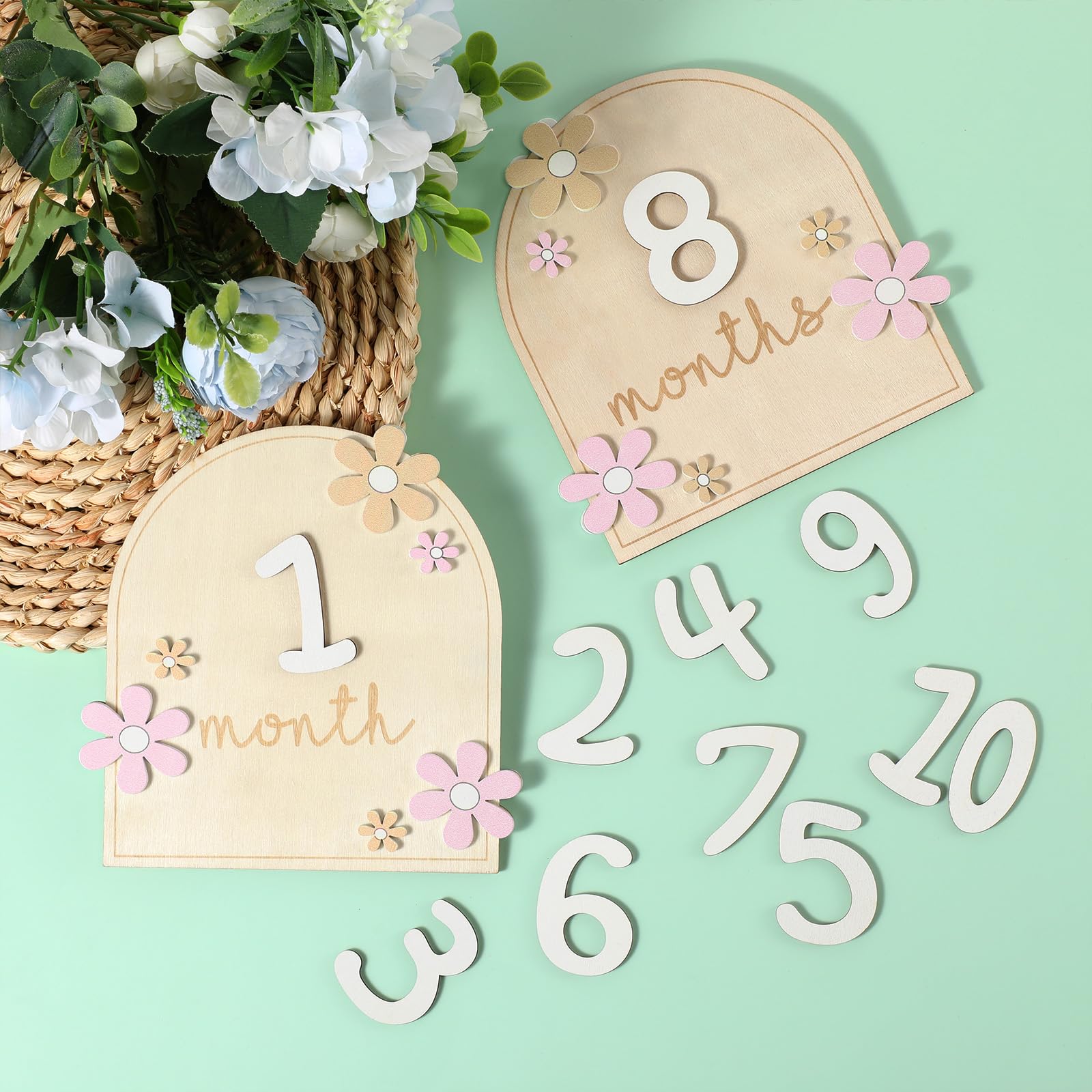 Dramatic Play Sets For Kids Wooden Baby Milestone Cards - Set Of 12 ...