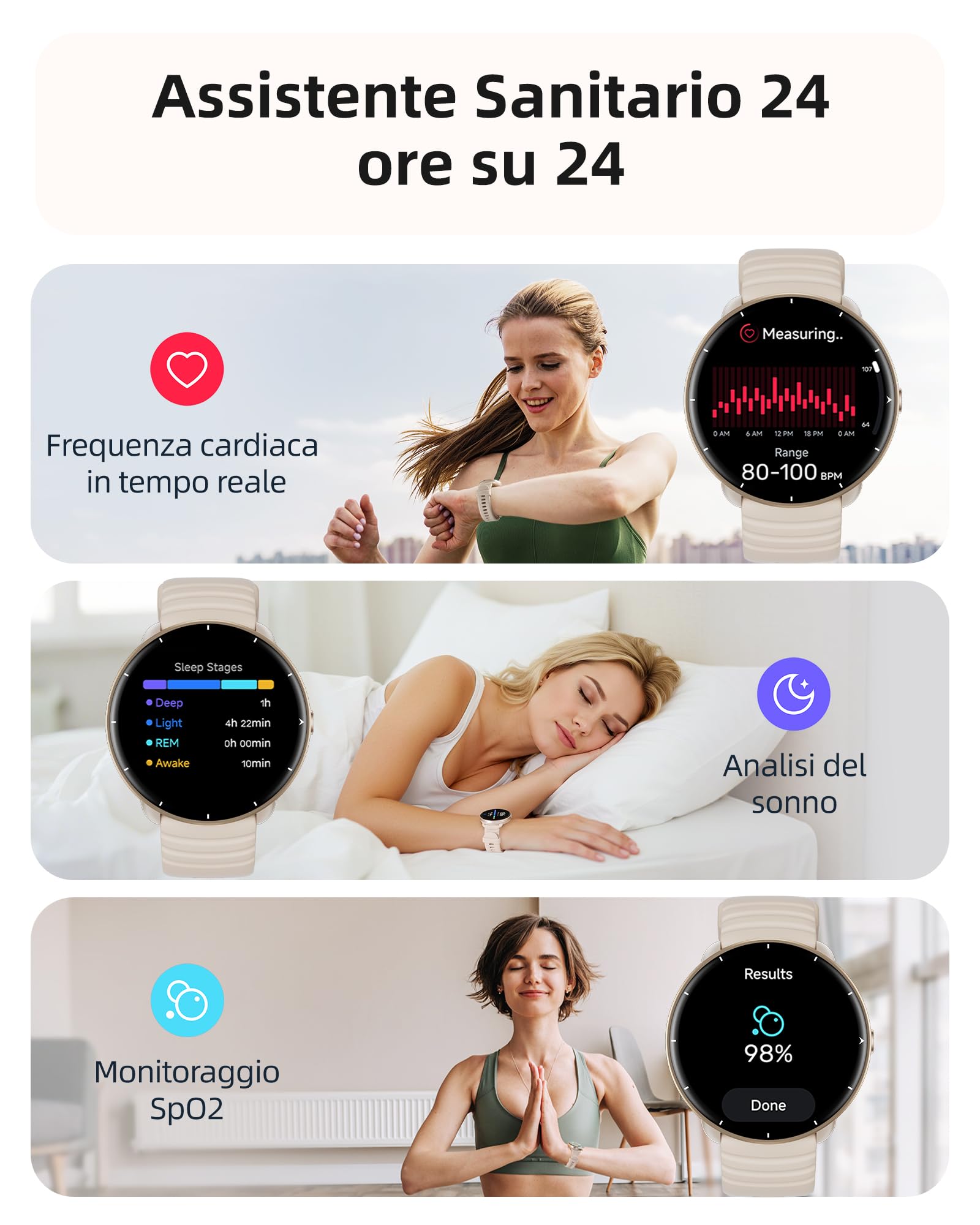 Parsonver Smartwatch Nuoto per Piscina/Acque Aperte, Orologio GPS Integrato | Orologio Smartwatch Uomo Donna con Display AMOLED, 100+ Sportive, Requenza Cardiaca Sott'acqua, Sonno