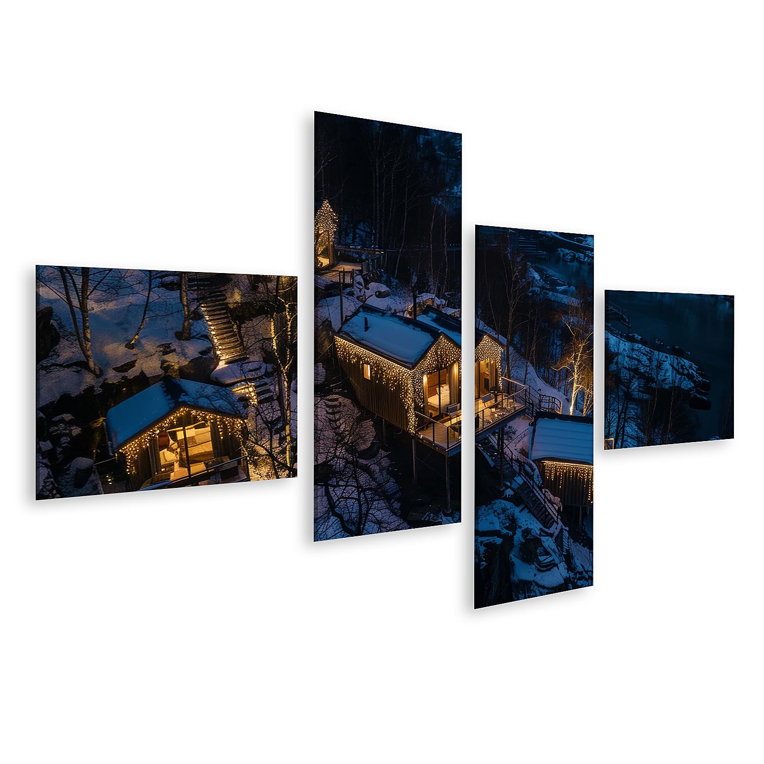 Impression sur toile nuit d'hiver, tableau de prestige - 5