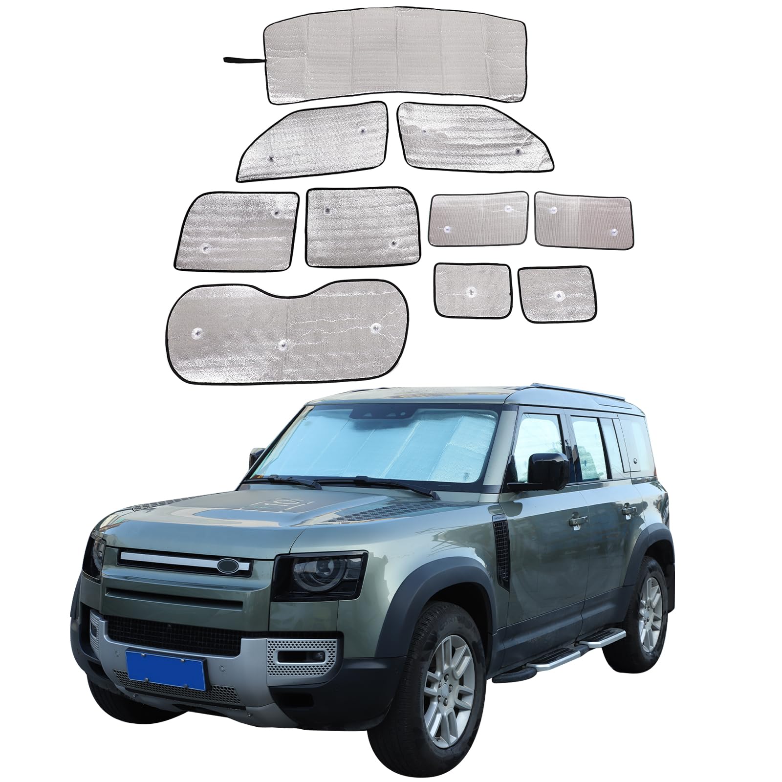 Parasole per parabrezza auto, blocca i raggi UV, parasole per finestrini anteriori, parasole pieghevole, per Land Rover Defender 110 130 2020-2022