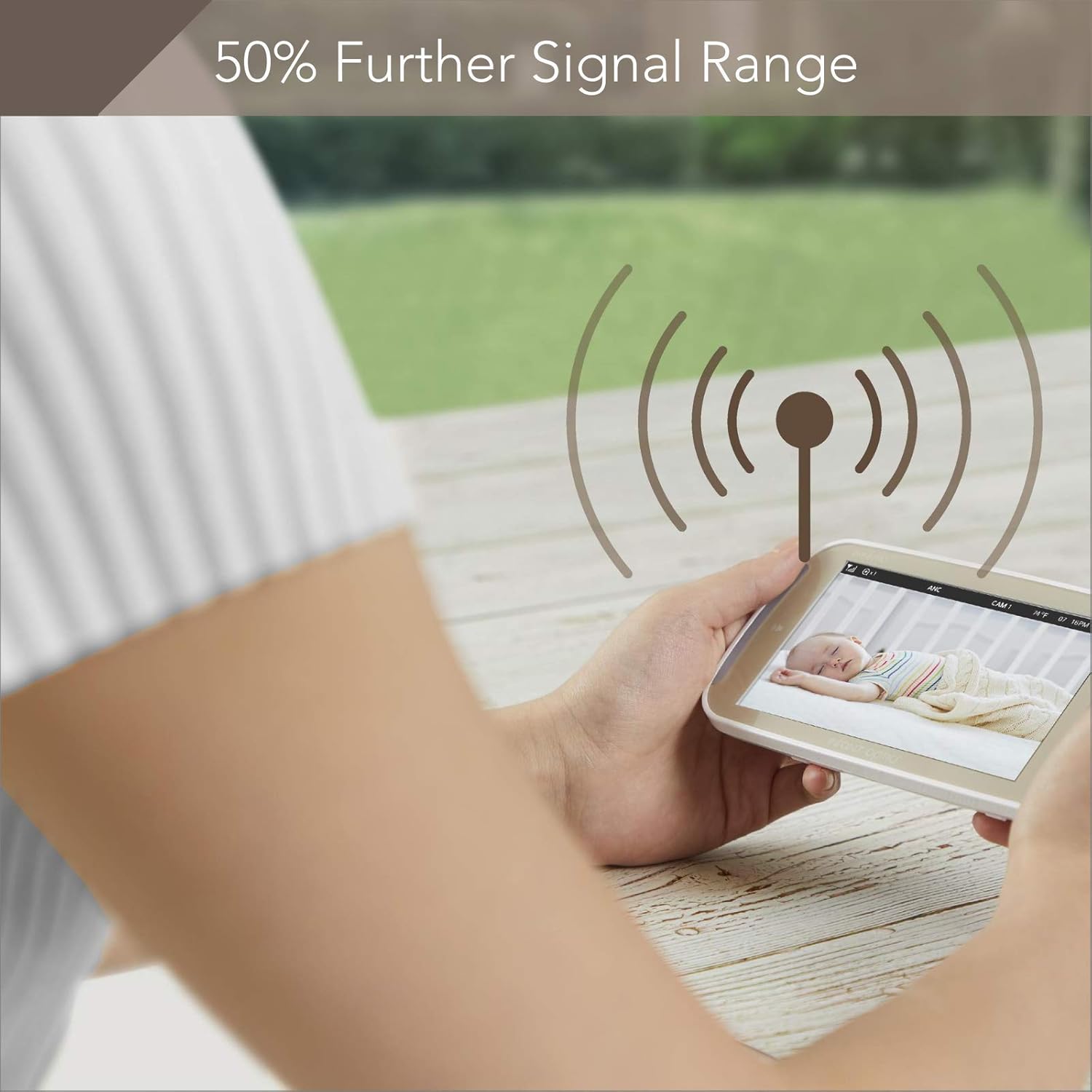 Infant Optics DXR-8 PRO Baby Monitor 720P 5" HD Display with A.N.R. (Active Noise Reduction), White : Baby