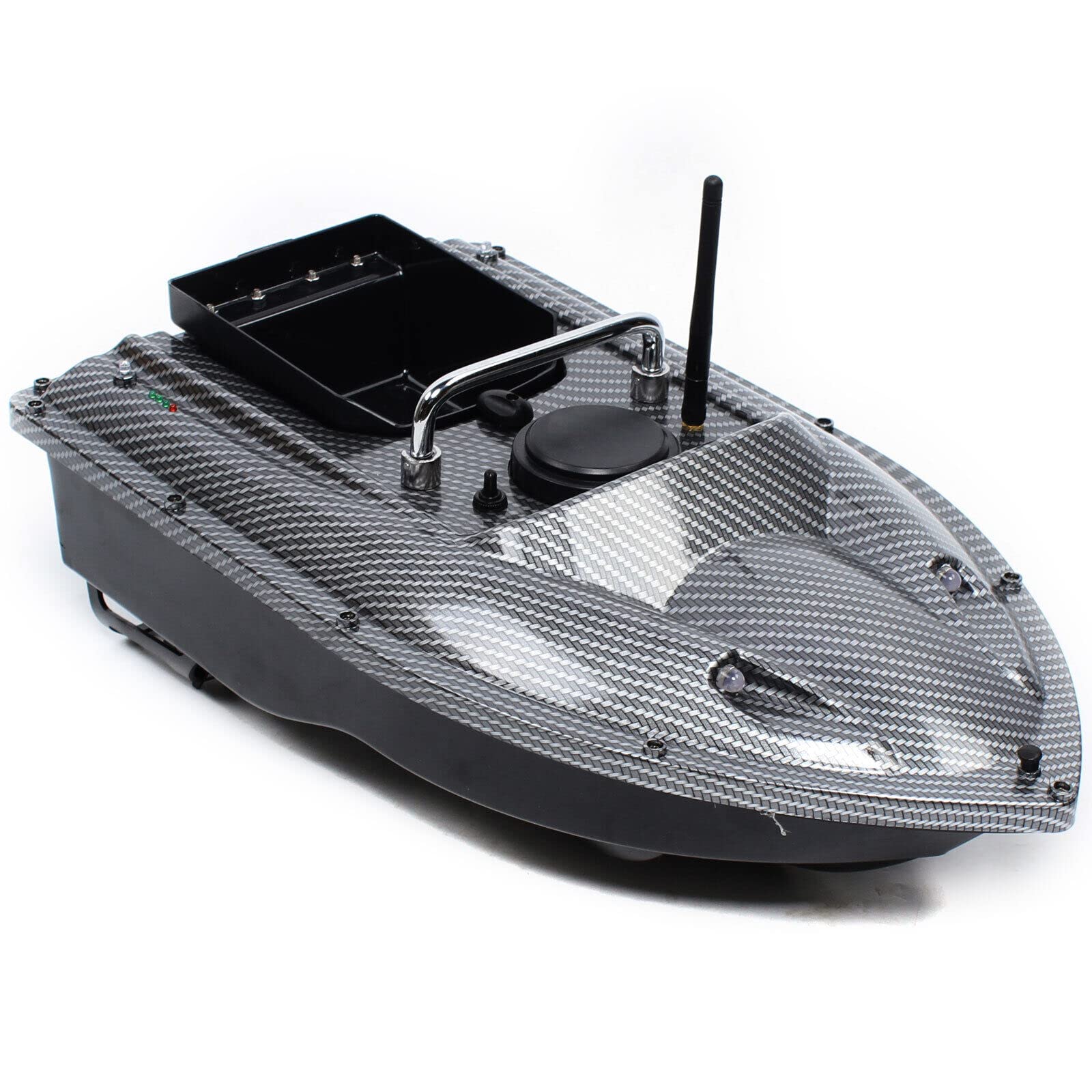 Barca di avviamento telecomandato 500 m per pesca alla carpa - Esca Auto Cruise, Camouflage, Batterie, LED per pesca notturna
