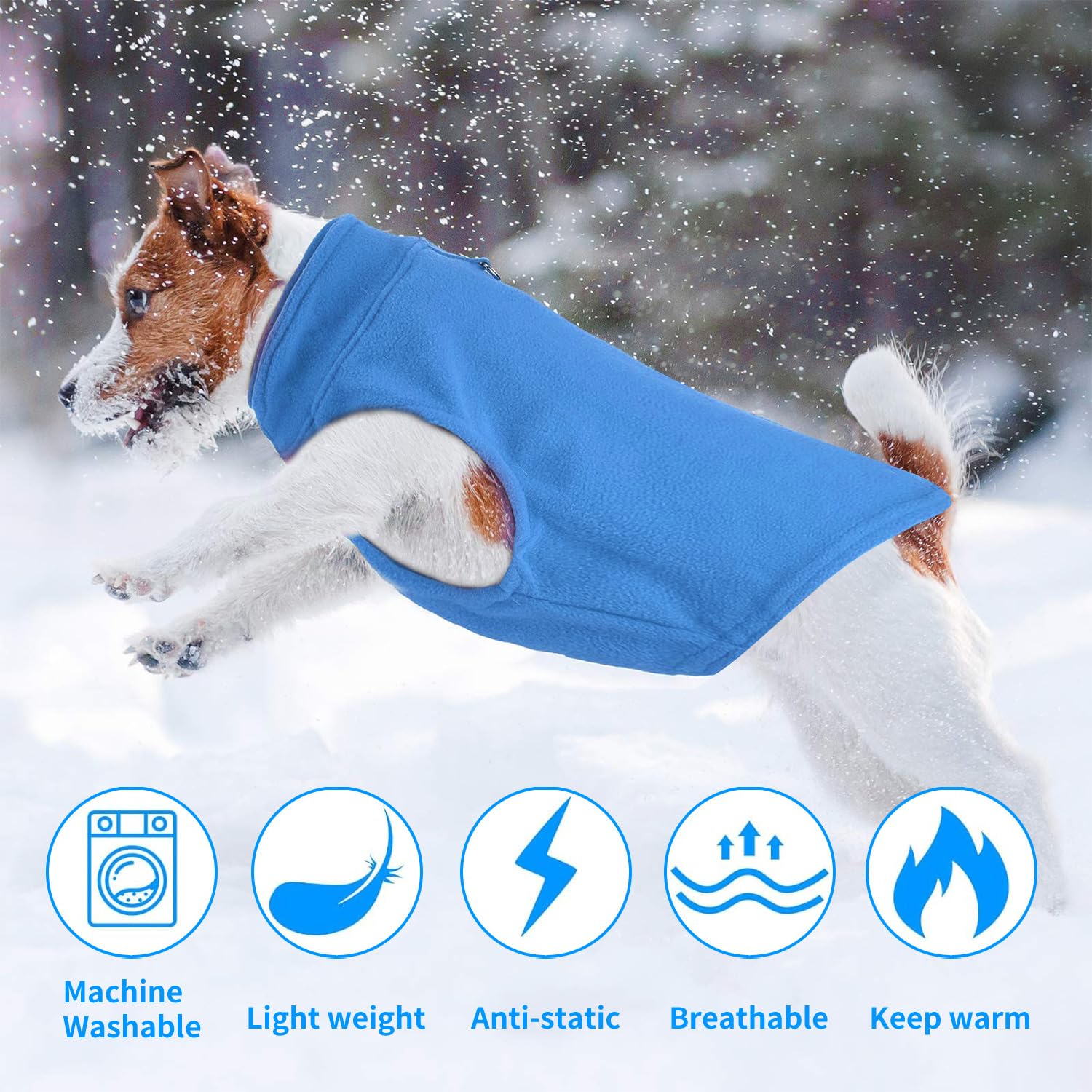 Maglioncino Cane Cappotto Cane Taglia Media, Invernale Cappottino Cane Gilet in Pile Caldo Maglione Cane Taglia Media, Vestito Felpa Cane per Cani di Taglia Piccola e Media(Blu,L)