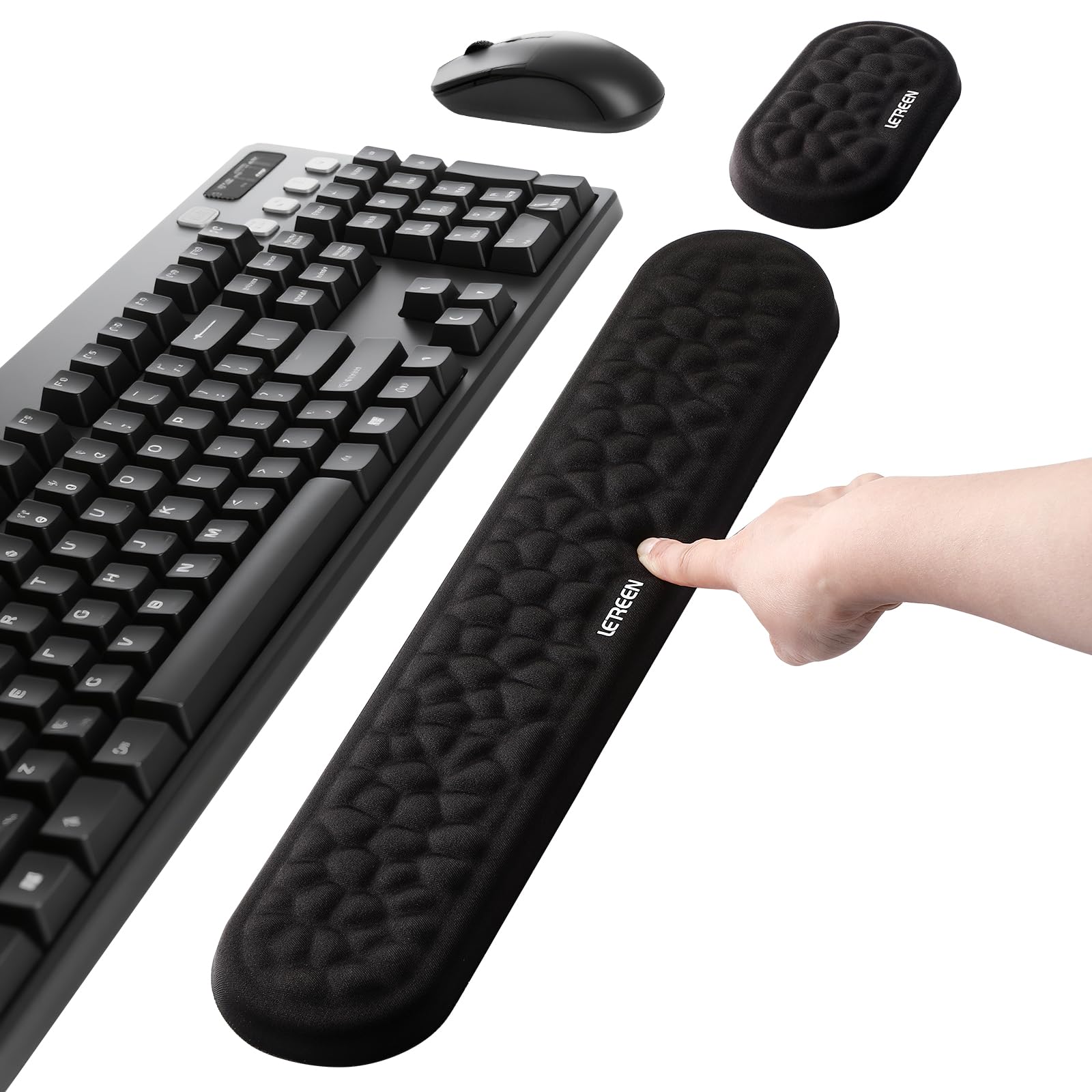 Poggiapolsi per Tastiera e Mouse con Memory Foam, Nero