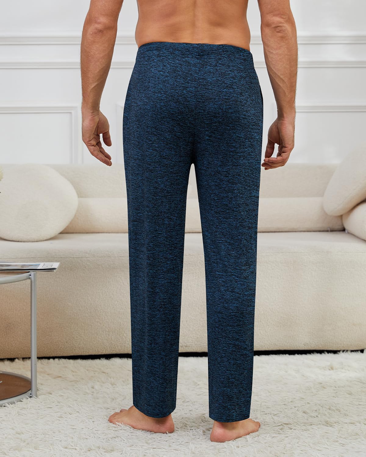 Femdouce 3 Pack Men's Pajama Pants with Pockets Soft Pajamas Bottoms for Men Drawstring Lounge Comfy Lightweight Pj Pants - Image 5