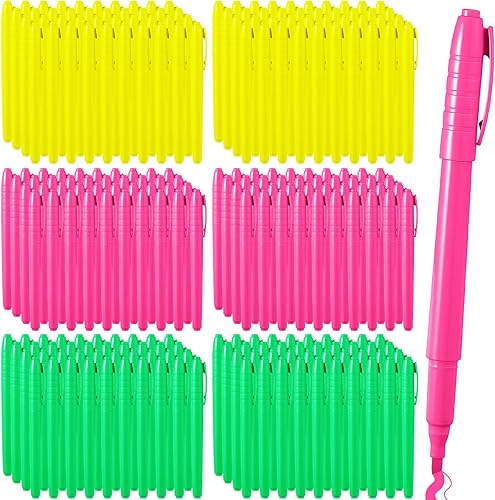 Seajan Paquete de 300 marcadores resaltadores con punta de cincel, colores brillantes, marcadores de secado rápido para adultos y niños, resaltando