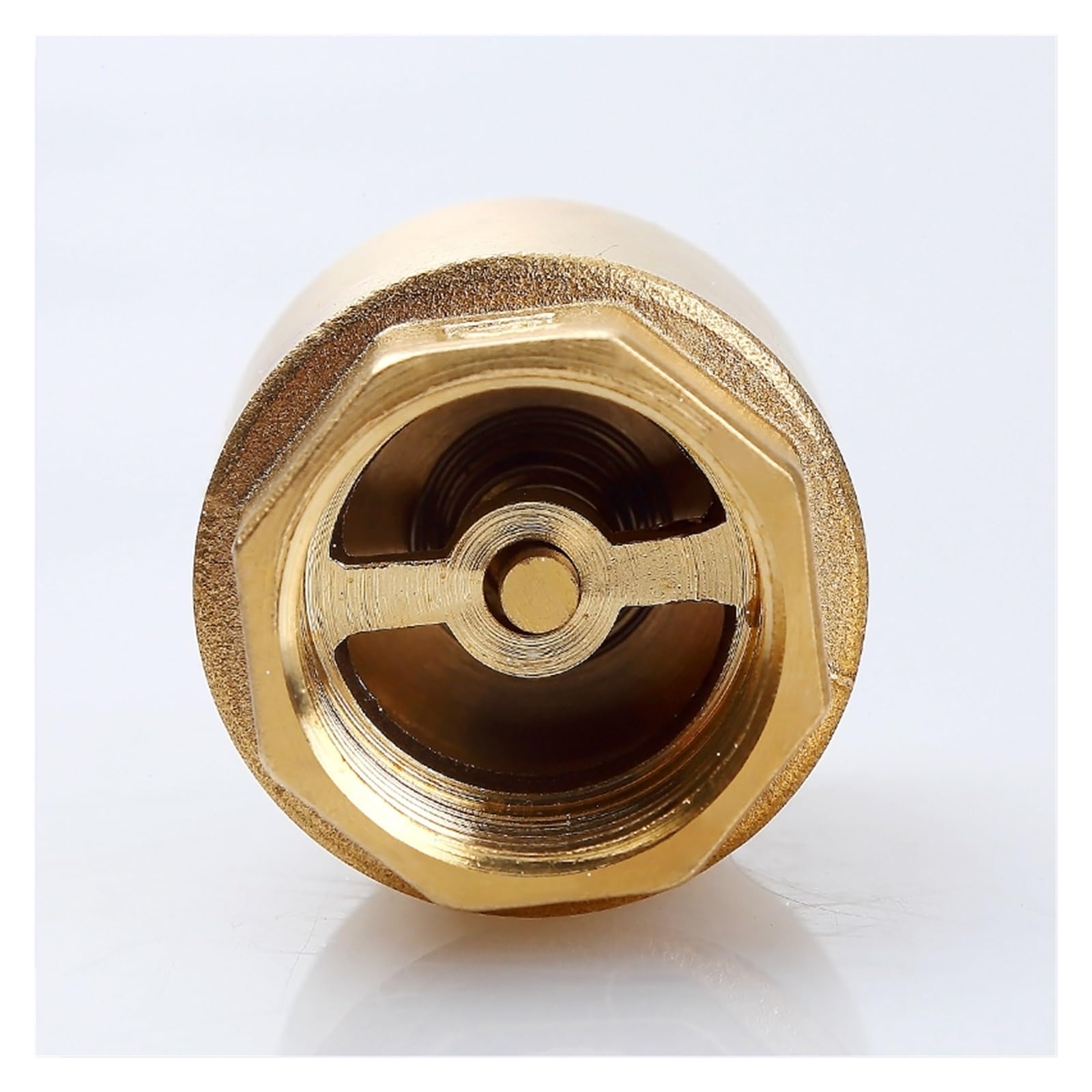 Valvola di ritegno Valvola di ritegno, valvola di non ritorno, valvola di ritegno a molla in linea in ottone con filettatura femmina NPT diametro 25 mm 200 WOG for il controllo dell'acqua(1l1 Inch)
