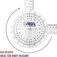 Vista 2 de ASA TECHMED 6 Pcs 360° 12, 8 and 6 Inch Medical Spinal Goniometer Angle Protractor Angle Ruler
