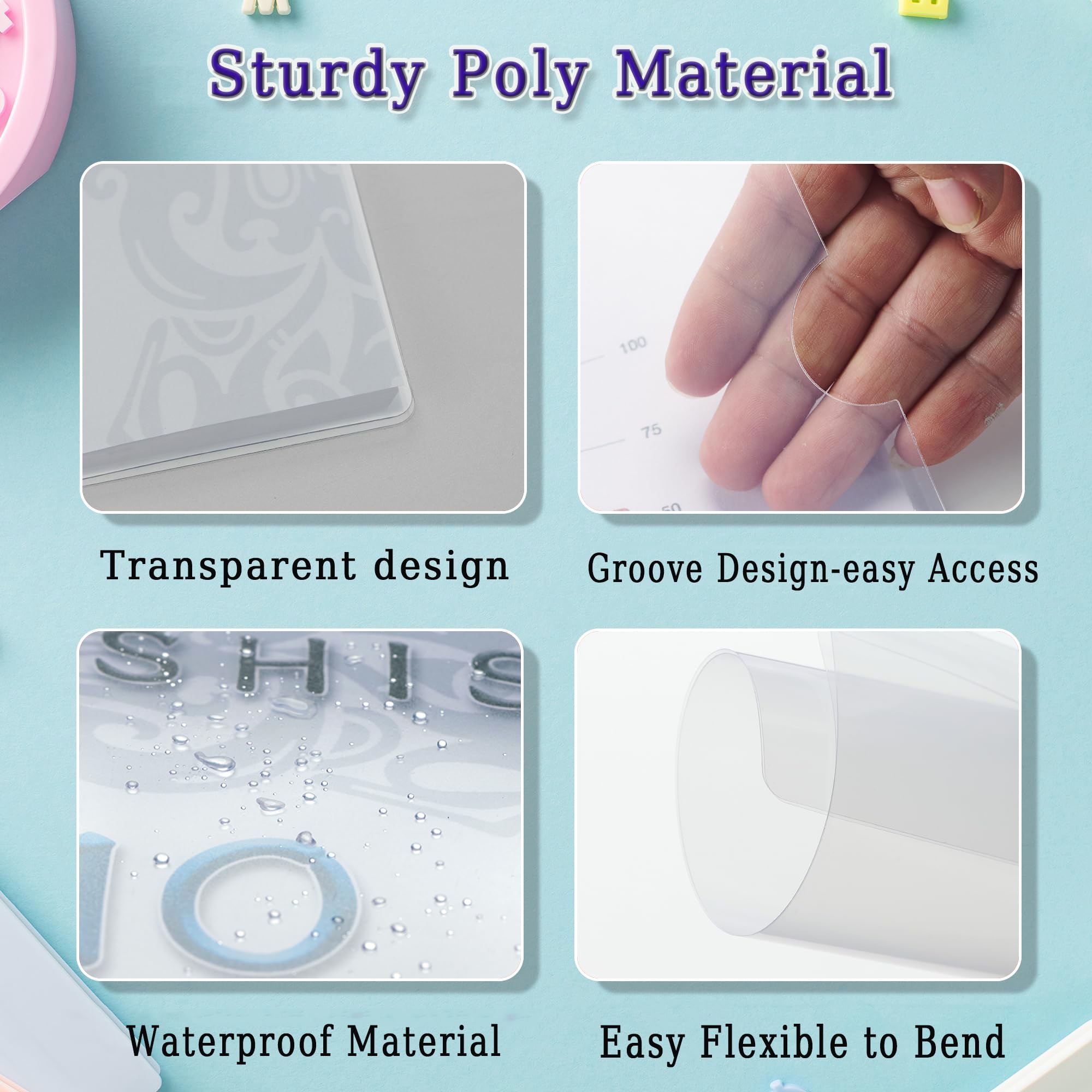 FOSHISY A4 10 Pack Clear Report Covers with Sliding Bars, 6mm(25 Sheet Capacity) Sliding Bar Report Covers,5 Assorted Colors - Image 3