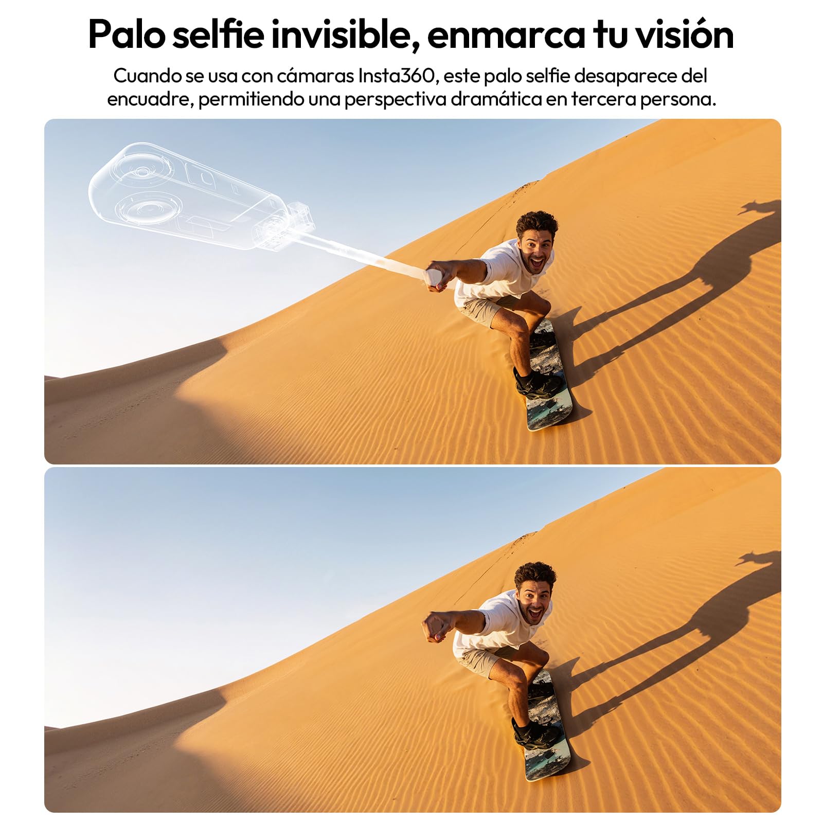 Ulanzi MT98 Trípode para Cámara de Acción, Palo Selfie Invisible Compatible con Insta360 X4/X5/X3/Ace Pro/One X2, dji Osmo Pocket 3/Pocket 4, con Interfaz 1/4" y Mecanismo Automático Emergente